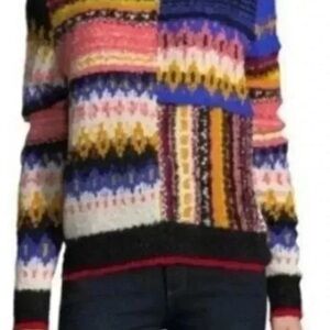 Free People Colorful Patterned Sweater